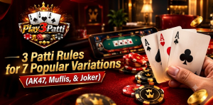 3 Patti Rules for 7 Popular Variations (AK47, Muflis, & Joker)