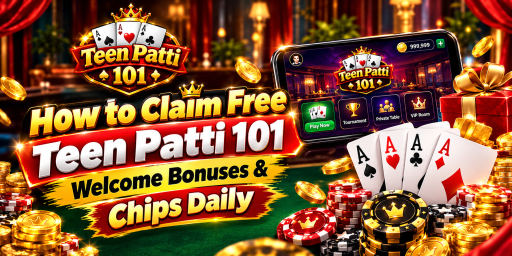 How to Claim Free Teen Patti 101 Welcome Bonuses & Chips Daily